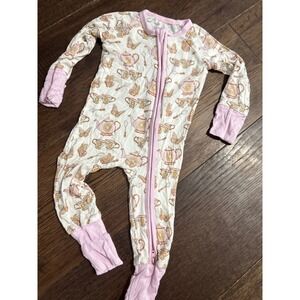 Dream Big Little Bamboo Tea Party Butterflies Baby Sleepwear Outfit 0-3m